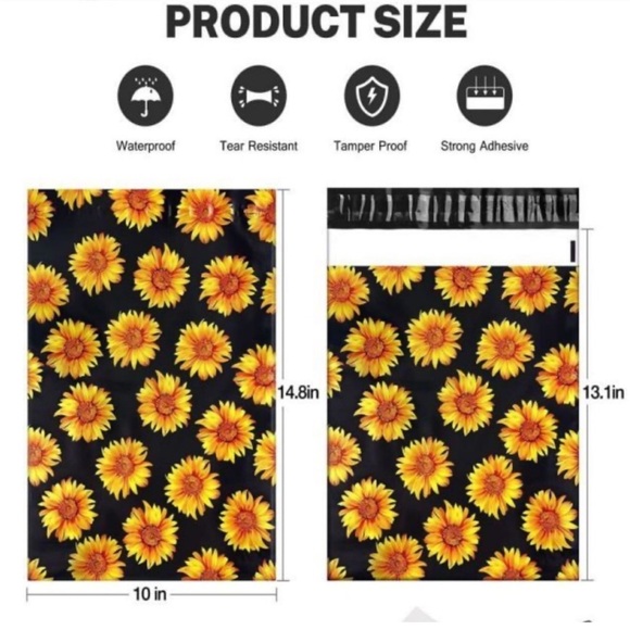 25 10x13 Poly Mailers & 200 Stickers - Picture 2 of 11